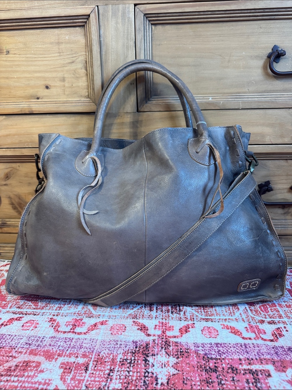 Bed|Stu Women’s Rockaway Leather Bag Taupe Driftwood